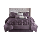 7-Piece Comforter Set - Pleated Tufted Polyester - Queen