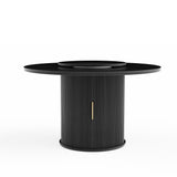 Engineered Wood Dining Table Black 44"