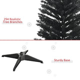 HOMCOM 5' Artificial Pencil Christmas Tree, Slim Xmas Tree with 294 Realistic Br
