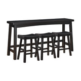 Solid Wood Bar Table Set Black