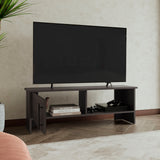 47" TV Stand with Cabinet and Open Shelf Dark Walnut