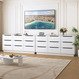 9-Drawer Engineered Wood Dresser White 63"