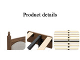 Queen Upholstered Platform Bed with Headboard Brown