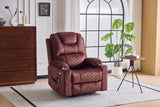 Power Lift Velvet Lift Recliner with Massage Reddish Brown
