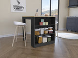 Counter Dining Table Two Legs Three Shelves Black Pine
