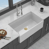 33 x 20 x 10 inch White Farmhouse Sink Workstation