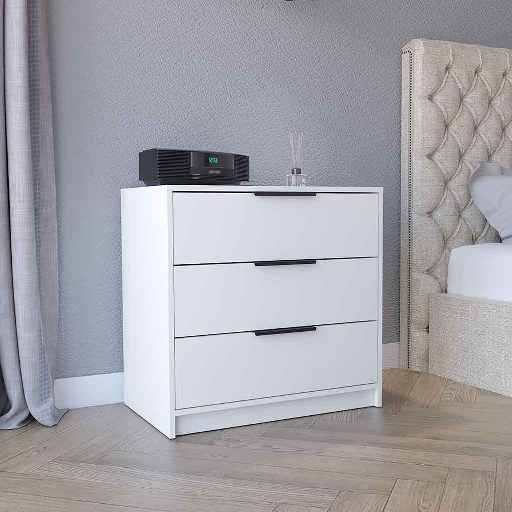 Kaia 3 Drawer White Dresser