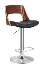Bentwood Contemporary Swivel Bar Stool Diamond Quilted Back