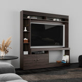 Engineered Wood TV Stand Dark Walnut 71"