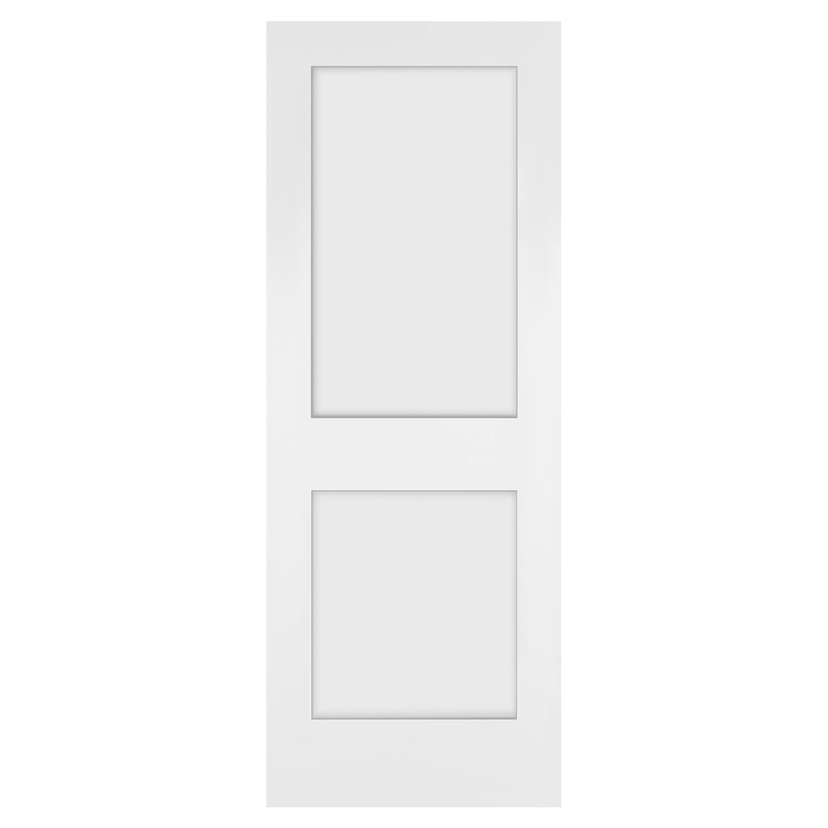 30 in. x 80 in. x 1-3/8 in. Shaker White Primed 2-Panel Wooden Interior Door
