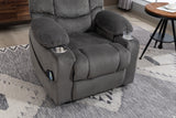 Velvet Recliner Power with Massage Grey