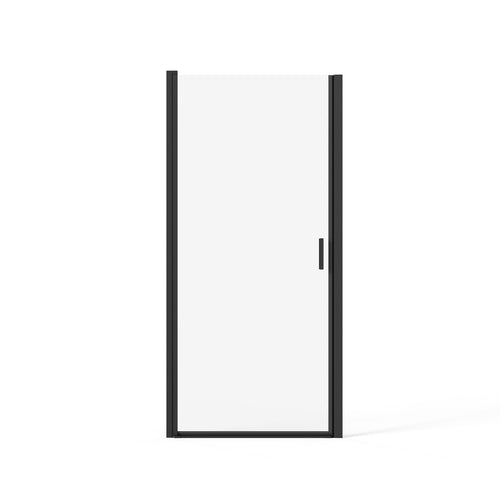 Pivot Shower Door 1/4" Tempered Glass Black Semi-Frameless 34x72