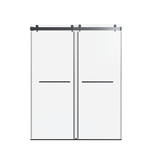 Frameless Double Sliding Shower Door Matte Black 56-60" x 76