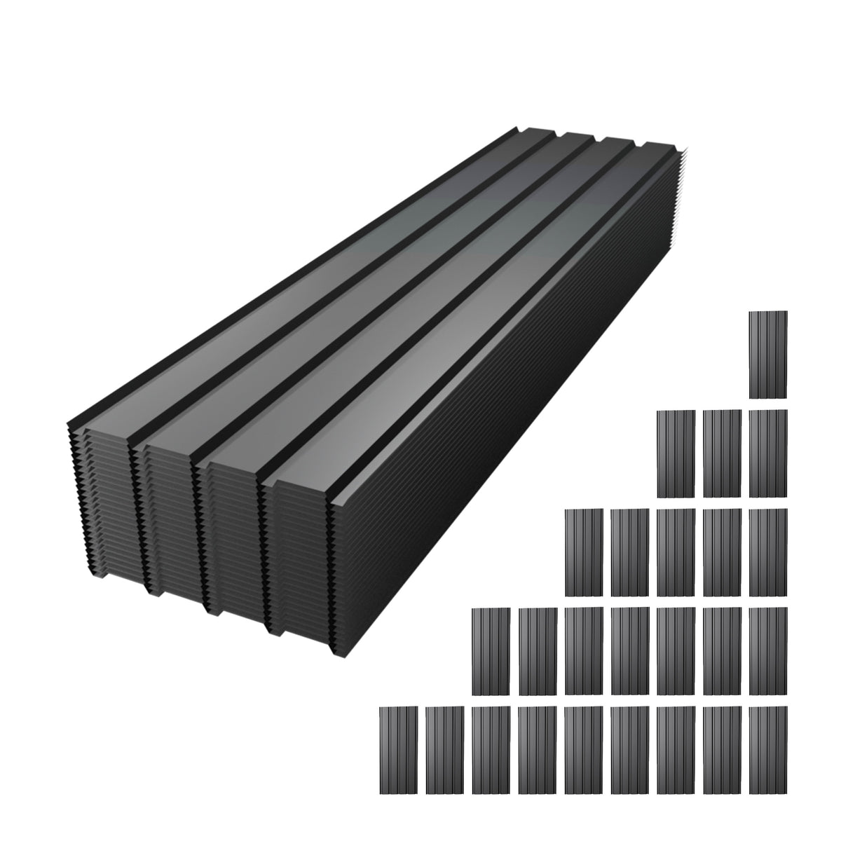 Metal Roof Panel Length 72.8IN Galvanized Roof Panels 25 PCS Waterproof Heavy