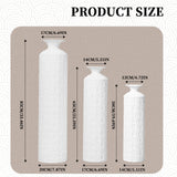 3-Piece Modern Metal Floor Vase Set, Textured White, 33.46" 25.59" 19.69" Tall