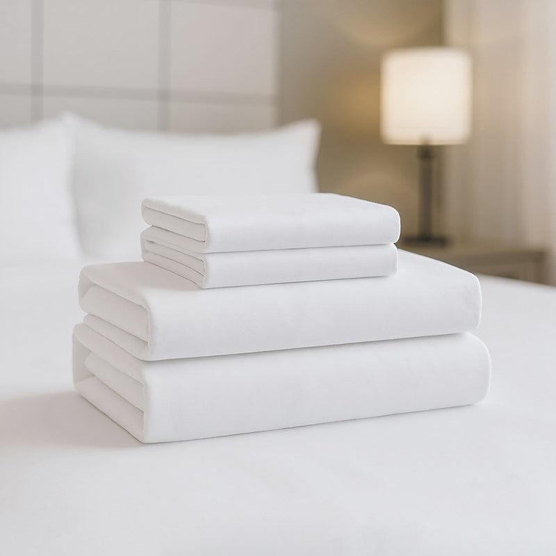 King Luxury Cotton Sheet Set, 4-Piece, White
