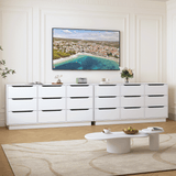 9-Drawer Engineered Wood Dresser White 63"