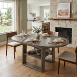 Engineered Wood Dining Table Gray 50"