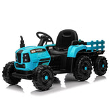 Ride on Tractor with Trailer,24V 400W Powered Electric Tractor Toy w/Remote Cont