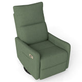 Velvet Recliner Swivel Power Dark Green