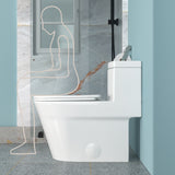 Ceramic One Piece Toilet for Bathroom, 12-inch Rough-In, 1.24/1.43 GPF