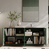Sideboard Buffet Cabinet, 59"Green Accent Cabinet with 4 Doors