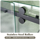 56-60"W x 72"H Frameless Sliding Shower Door Enclosure