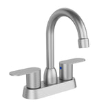 Brushed Nickel 2-Handle Centerset Bathroom Faucet 360 Swivel