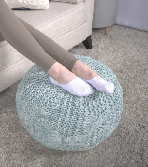 Baltazar Aqua Knitted Round Pouf