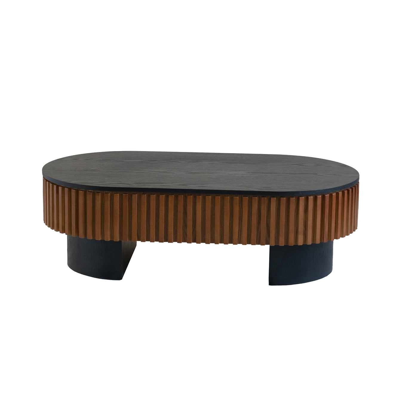 43.7" Elliptical Coffee Table Hidden Storage Removable Top