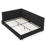 Full Upholstered Platform Bed Black