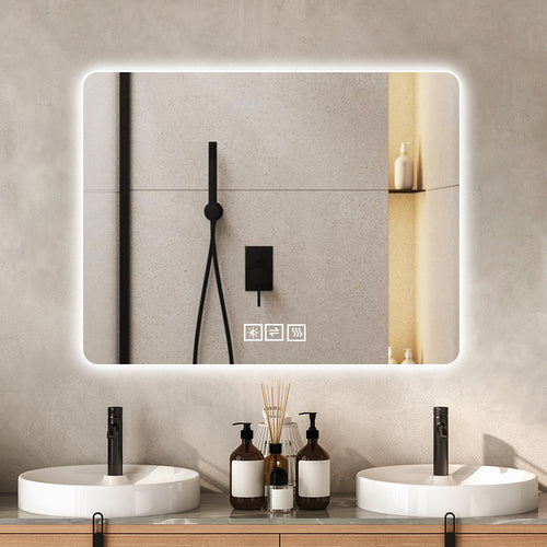 28x36" LED Bathroom Mirror Wall Mount Dimmable Anti-Fog