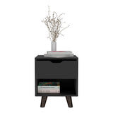 Nightstand - Modern - Manufactured Wood - Drawer and Open Shelf