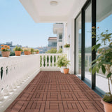 12" Interlocking Patio Deck Tiles Red Brown Polypropylene DIY
