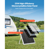 25W 12V Solar Battery Trickle Charger MPPT Controller IP67 Car Boat RV