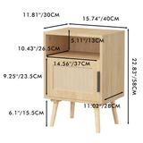 Engineered Wood Nightstand Oak