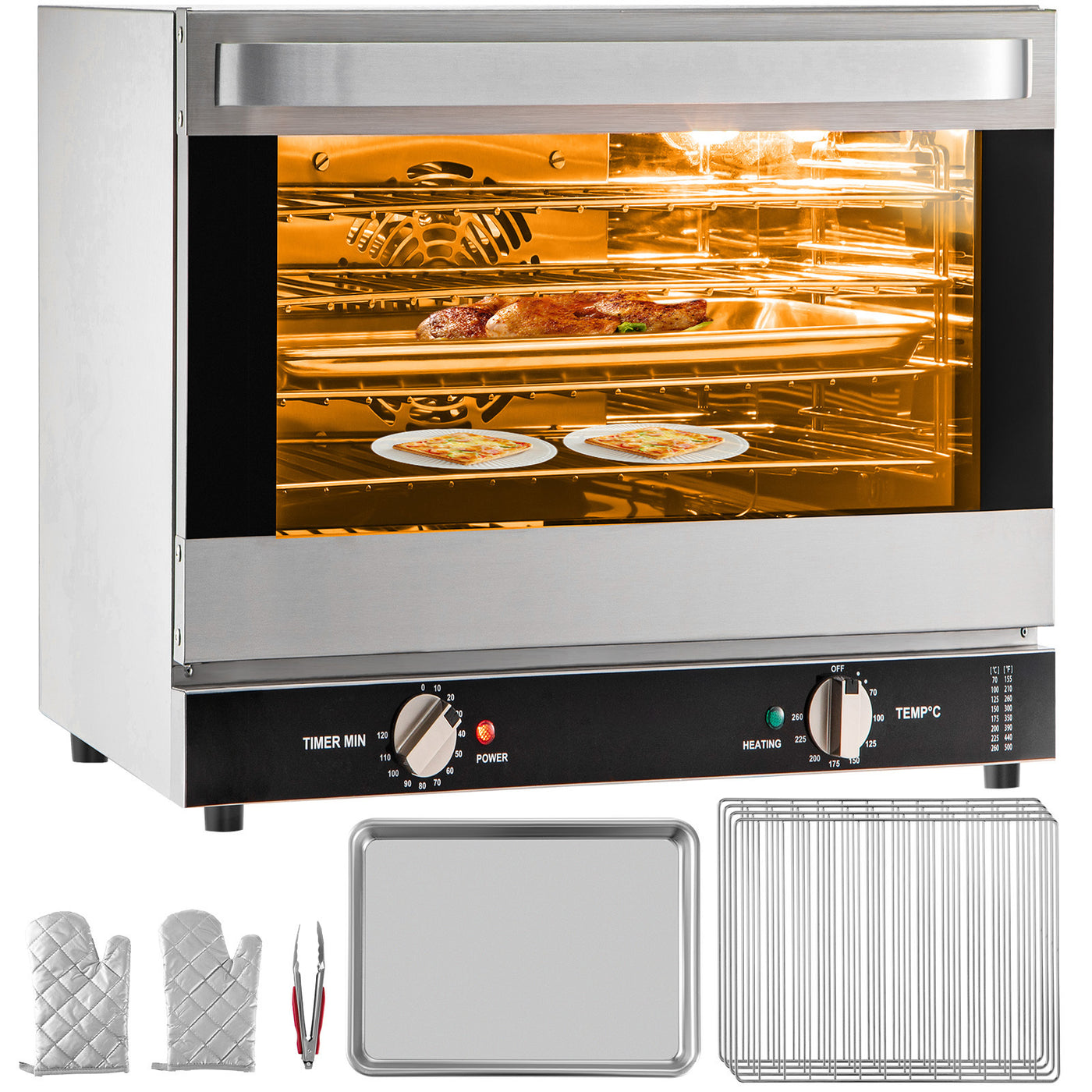 Commercial 66L Half-Size Convection Oven 1800W 4-Tier