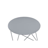 Accent Table - Metal - Gray - Round Top With Triangle Legs