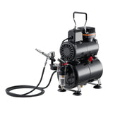 Airbrush Kit, 1/6 HP, Air Brush Kit with Air Compressor and Tank, 1 Dual-Action