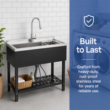 Stainless Steel Utility Sink, Freestanding Sink 1