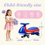 12V Kids ride on Electric Wiggle Car W/2-in-1 Smart Design,Controllable LED Ligh