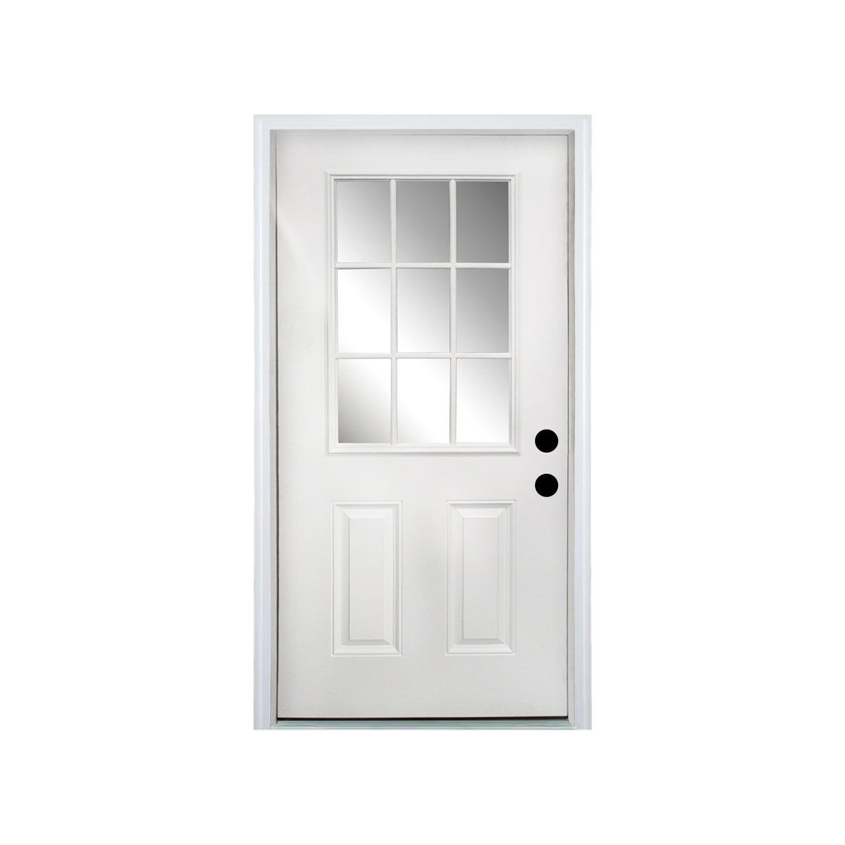 36 x 80 Fiberglass Entry Door Slab, 9 Lite Low-E Glass