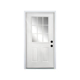 36 x 80 Fiberglass Entry Door Slab, 9 Lite Low-E Glass
