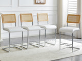 Set of 4 Faux Leather Bar Stool White