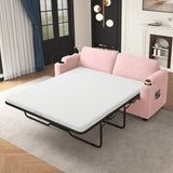 Pink Corduroy Sleeper Sofa Loveseat Full Size Mattress USB