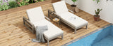 Outdoor Patio Furniture Set of 2 Acacia Wood Gray