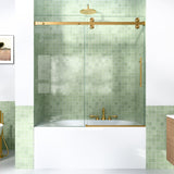 56-60"W x 60"H Frameless Sliding Tub Shower Door Enclosure