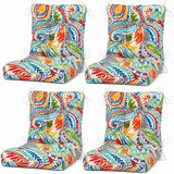 Outdoor Chair Cushions Set 8 19x19x4" Waterproof Paisley