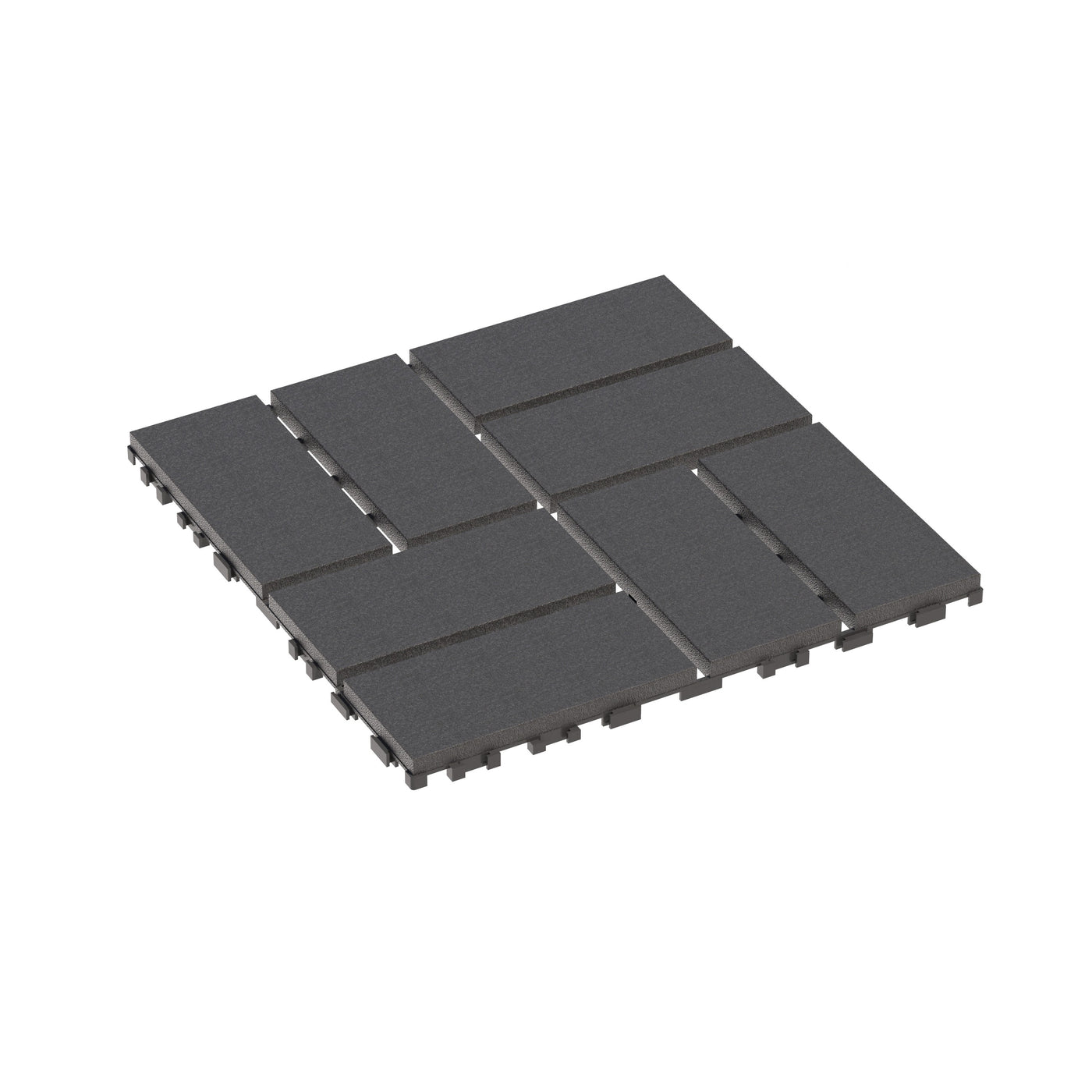 Interlocking Deck Tiles 44 Pack 12x12" Grey Polypropylene