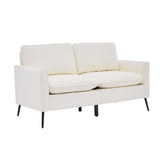 TS Nordic Retro Leather Loveseat Sofa 55.91" Cream White